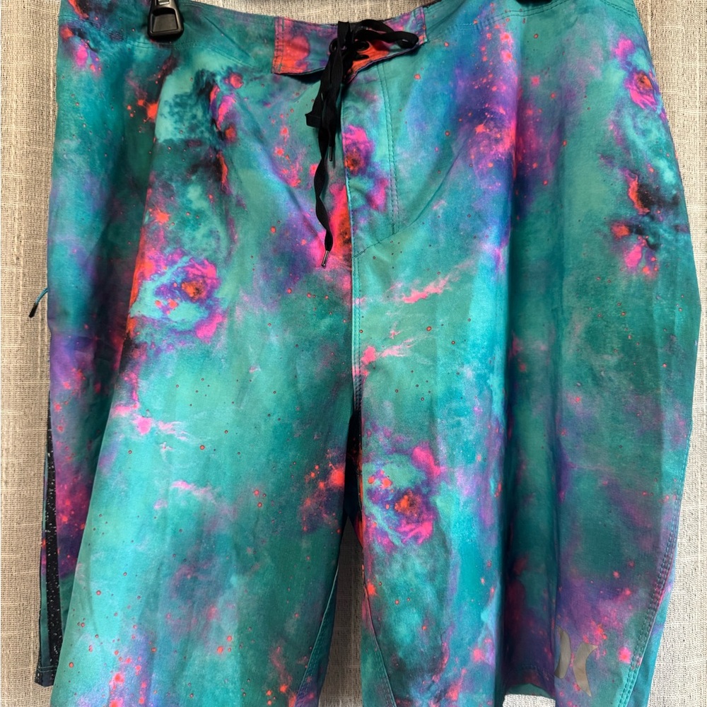 Hurley Teal & Purple Galaxy Board Shorts